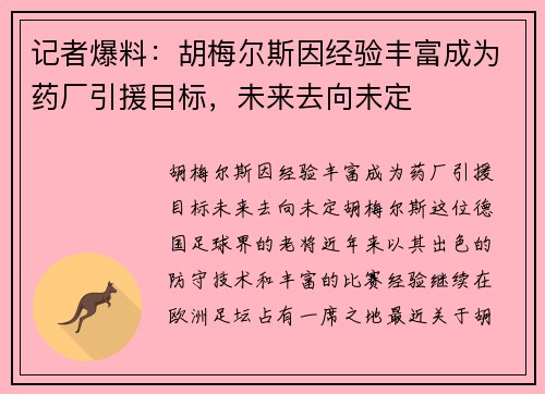 记者爆料：胡梅尔斯因经验丰富成为药厂引援目标，未来去向未定
